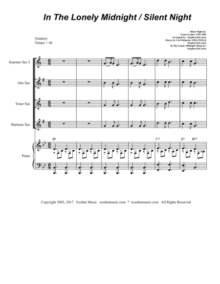 Silent Night In The Lonely Midnight For Saxophone Quintet Page 2