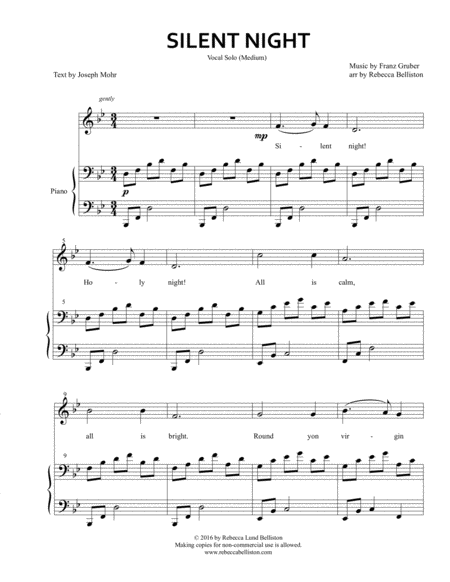 Silent Night Vocal Solo Med Page 2