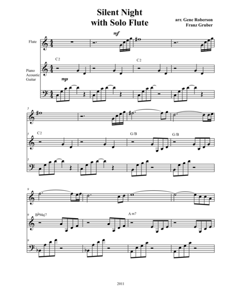 Silent Night With Flute Solo Page 2