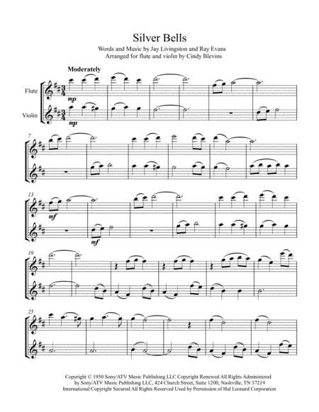 Silver Bells Arranged For Flute And Violin Page 2