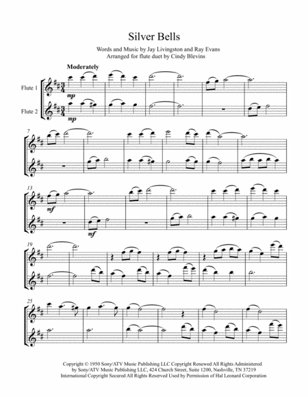 Silver Bells Arranged For Flute Duet Page 2