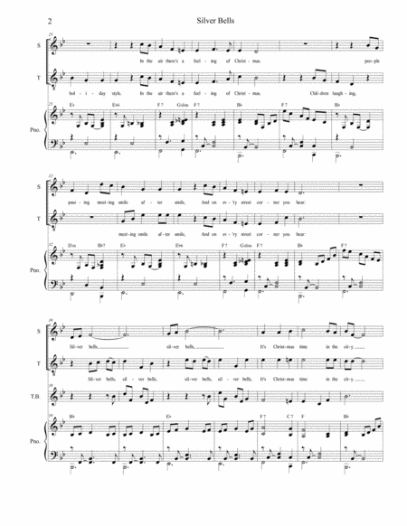 Silver Bells For 2 Part Choir Sop Ten Page 2