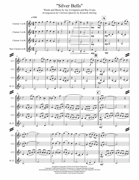 Silver Bells For Clarinet Quartet Page 2