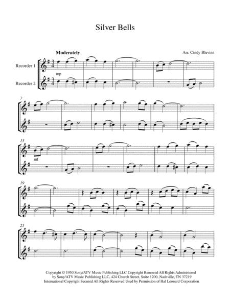 Silver Bells Recorder Duet Page 2