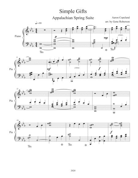 Simple Gifts Advanced Piano Solo Page 2