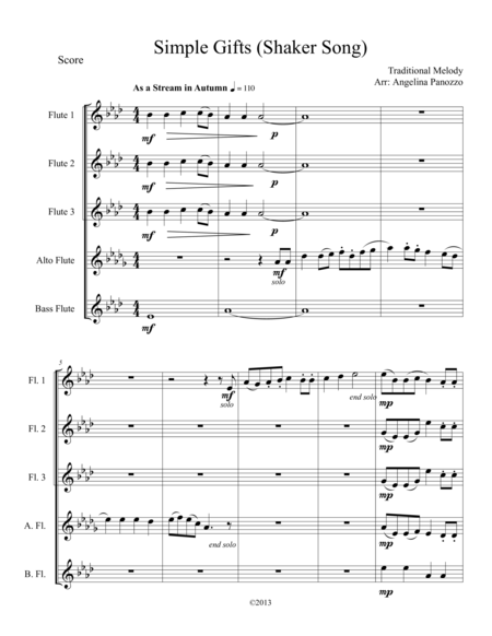 Simple Gifts For Flute Choir Page 2