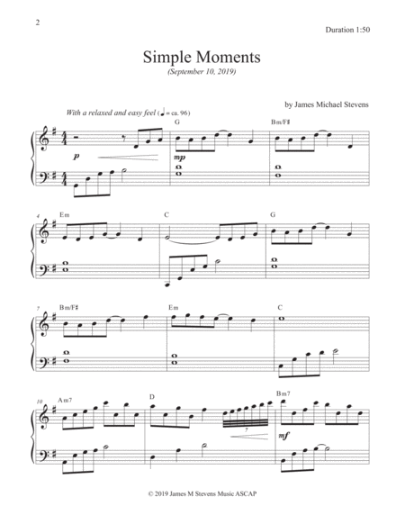 Simple Moments Piano Solo Page 2