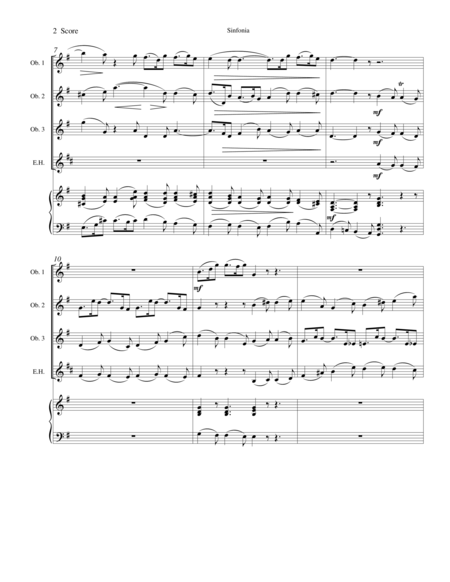 Sinfonia From Bachs Christmas Oratorio For Oboe Quartet Page 2