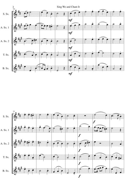 Sing We And Chant It With Variations For Saxophone Quintet Page 2