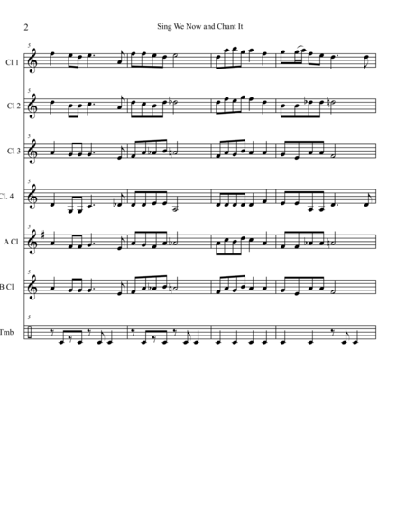 Sing We Now And Chant It For Clarinet Choir Page 2