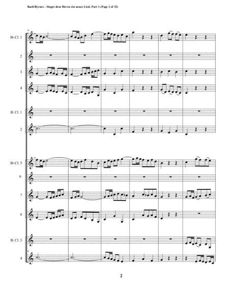 Singet Dem Herrn Ein Neeues Lied Motet By Js Bach Double Clarinet Choir Page 2