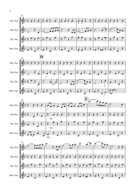 Singin In The Rain For Saxophone Quartet Page 2