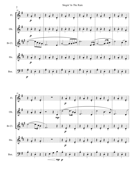 Singin In The Rain For Wind Quintet Page 2