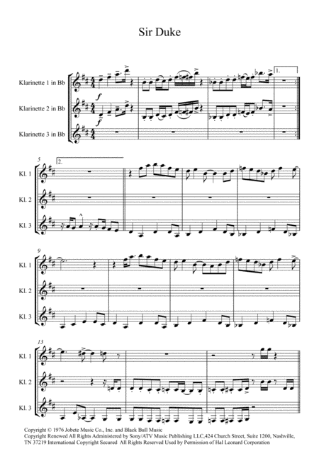 Sir Duke For Clarinet Trio Page 2