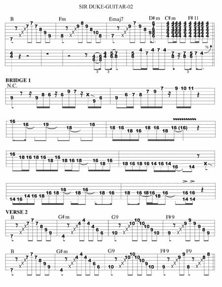 Sir Duke Guitar Tab Brass Arrangement Page 2