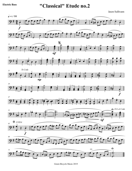 Six Classical Etudes For Electric Bass Page 2