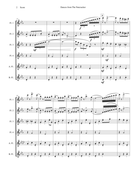 Six Dances From The Nutcracker By Tchaikowsky For Flute Choir Page 2