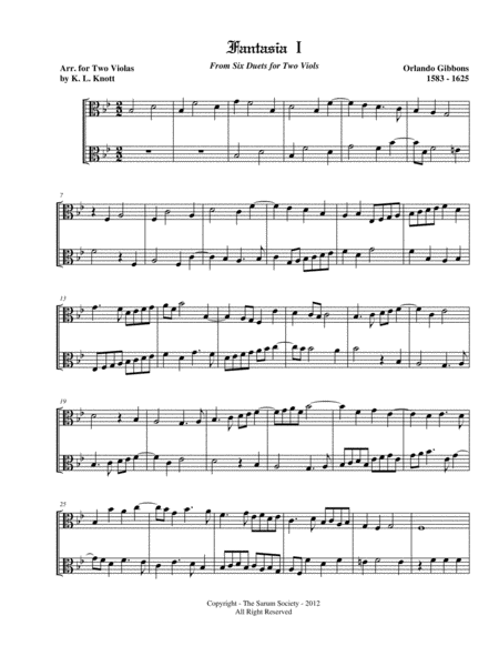 Six Fantasias For Two Violas Orlando Gibbons Arr K L Knott Page 2