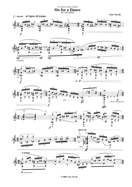 Six For A Dance For Solo Classical Guitar Page 2