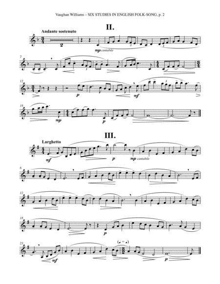 Six Studies In English Folksong Arranged For Trumpet Or Flugelhorn And Piano Page 2