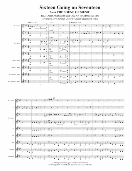 Sixteen Going On Seventeen For Clarinet Choir Page 2