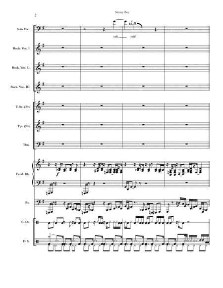 Skinny Boy Chicago Full Score Set Of Parts Page 2