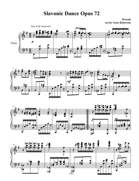 Slavonic Dance In E Minor Opus 72 Dvorak Page 2