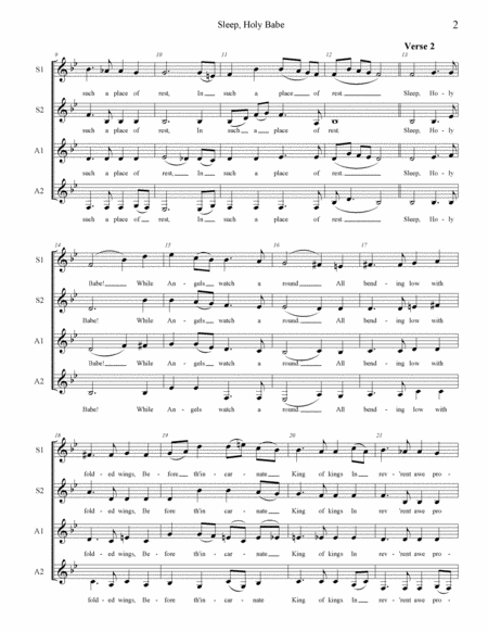 Sleep Holy Babe Ssaa A Cappella Page 2