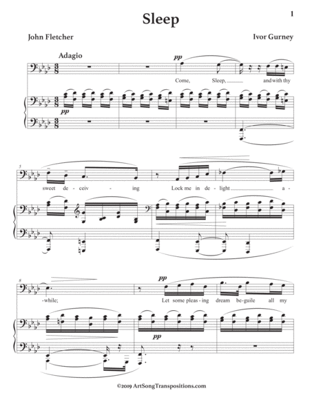 Sleep Transposed To F Minor Bass Clef Page 2