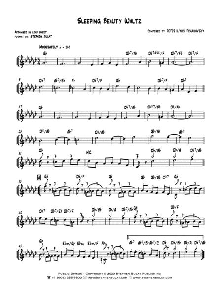 Sleeping Beauty Waltz Tchaikovsky Lead Sheet Key Of Gb Page 2