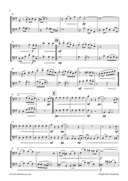 Sleigh Ride Easy Swing Cello Duet Page 2