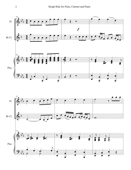 Sleigh Ride For Flute Clarinet And Piano Page 2