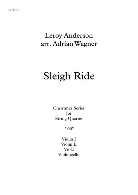 Sleigh Ride Leroy Anderson String Quartet Arr Adrian Wagner Page 2