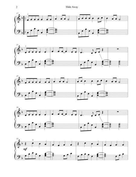 Slide Away Intermediate Piano Page 2