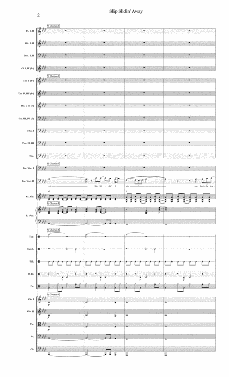 Slip Slidin Away Simon Garfunkel For Two Male Vocalists Acoustic Guitar Full Orchestra Page 2