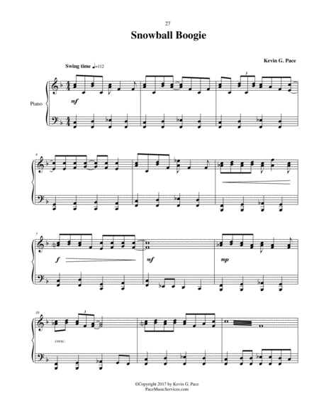 Snowball Boogie Original Piano Solo Page 2