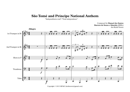 So Tom And Prncipe National Anthem Independncia Total Total Independence For Brass Quintet Page 2