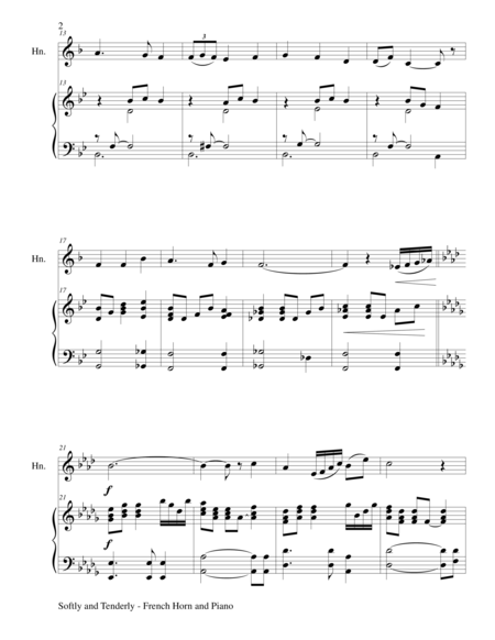 Softly And Tenderly Duet French Horn And Piano Score And Parts Page 2