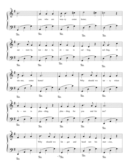 Softly And Tenderly Easy Piano Page 2