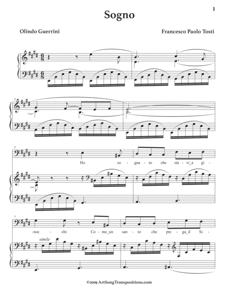 Sogno Transposed To E Major Bass Clef Page 2