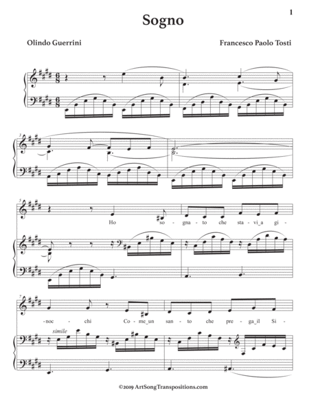 Sogno Transposed To E Major Page 2