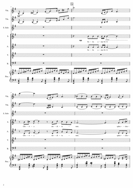 Solis Amabili For Satb Choir Piano And Two Violins Page 2