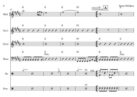 Some Bridges Vocal With Rhythm Section Key Of B Page 2