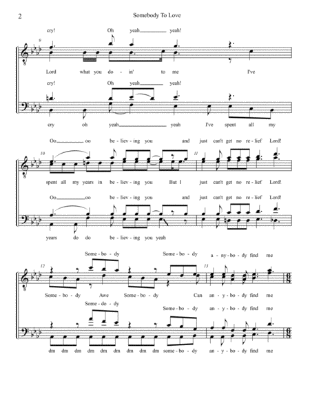 Somebody To Love Male Acappella Page 2