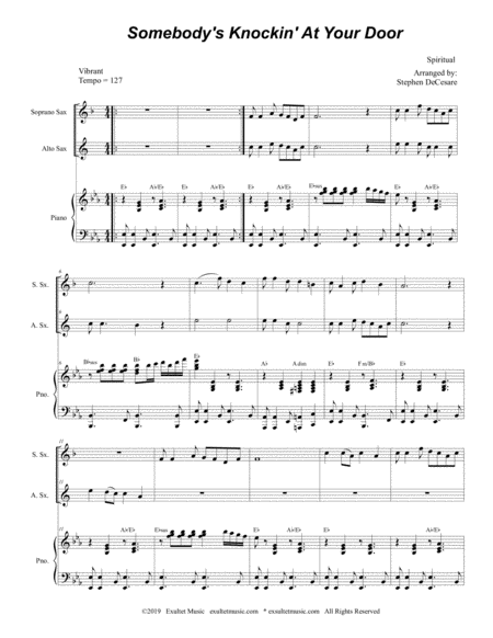 Somebodys Knockin At Your Door Duet For Soprano And Alto Saxophone Page 2