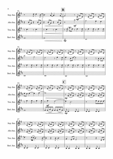 Someone Like You By Adele Saxophone Quartet Satb Page 2