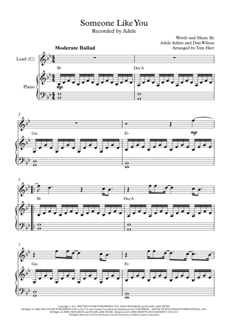 Someone Like You Instrumental Solo And Piano Page 2