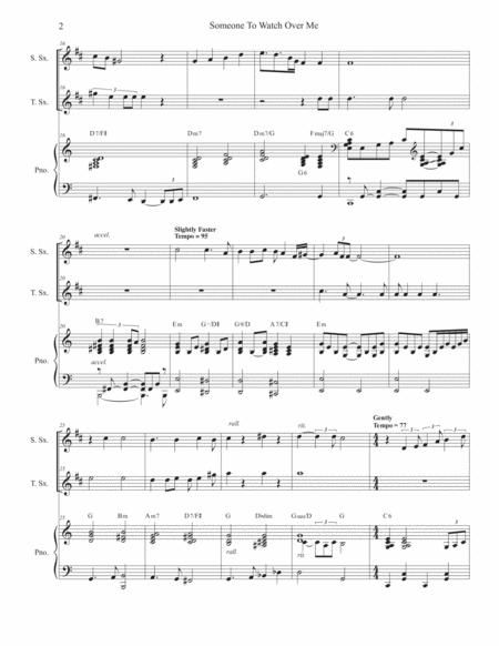 Someone To Watch Over Me Duet For Soprano And Tenor Saxophone Page 2