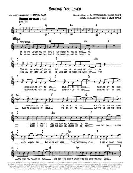 Someone You Loved Lewis Capaldi Lead Sheet Key Of C Page 2