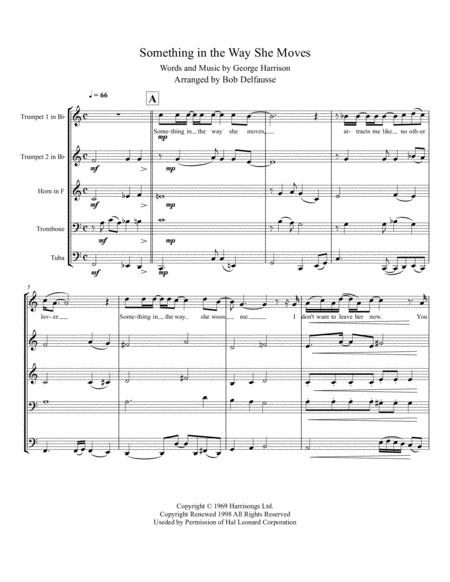 Something In The Way She Moves For Brass Quintet Page 2